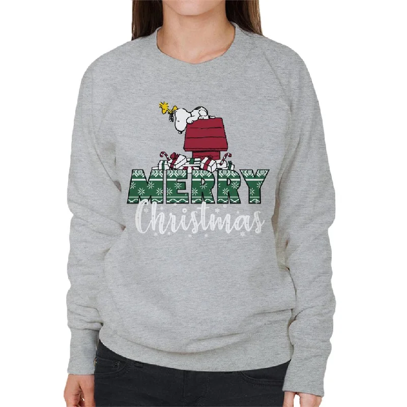 Clearance Event fashion sportswear hoodiePeanuts Snoopy & Woodstock Merry Christmas Women's Sweatshirt