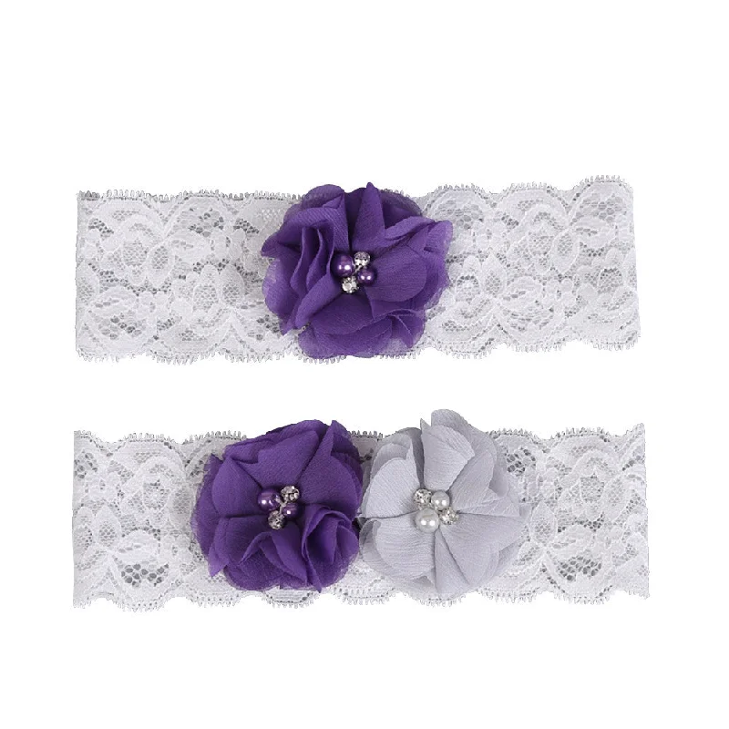 elegant evening dressBridal Wedding Garter Lace Flower Garters Decorations for Bride and Bridesmaid