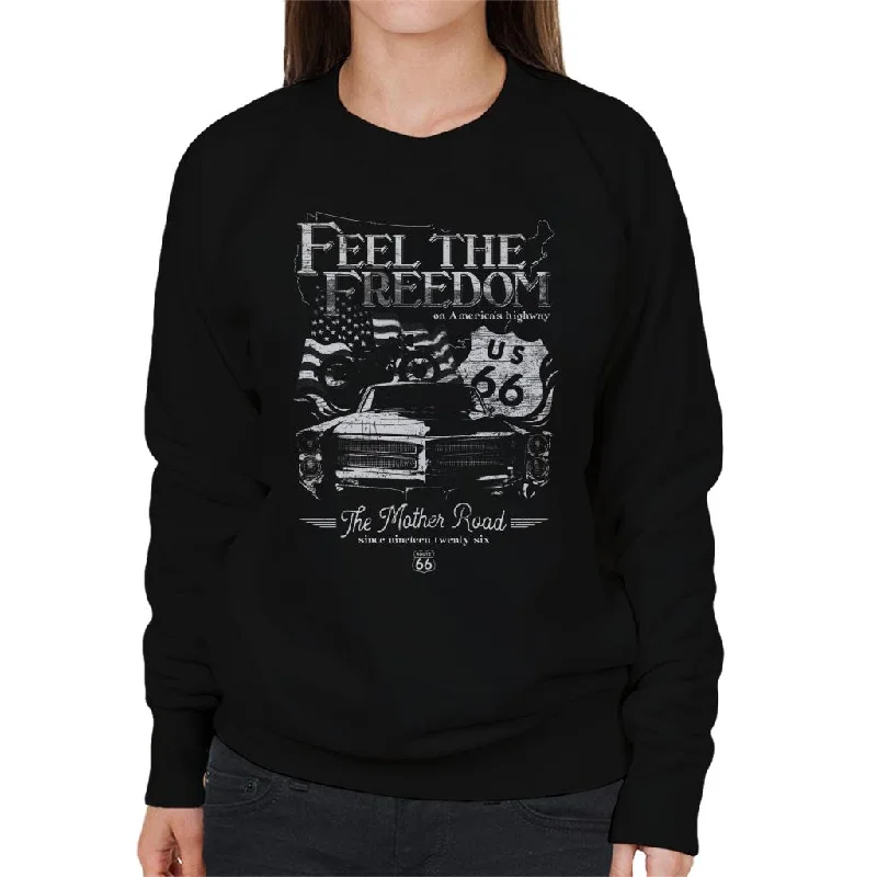 contemporary fitness sweatshirtRoute 66 Feel The Freedom Americana Women's Sweatshirt