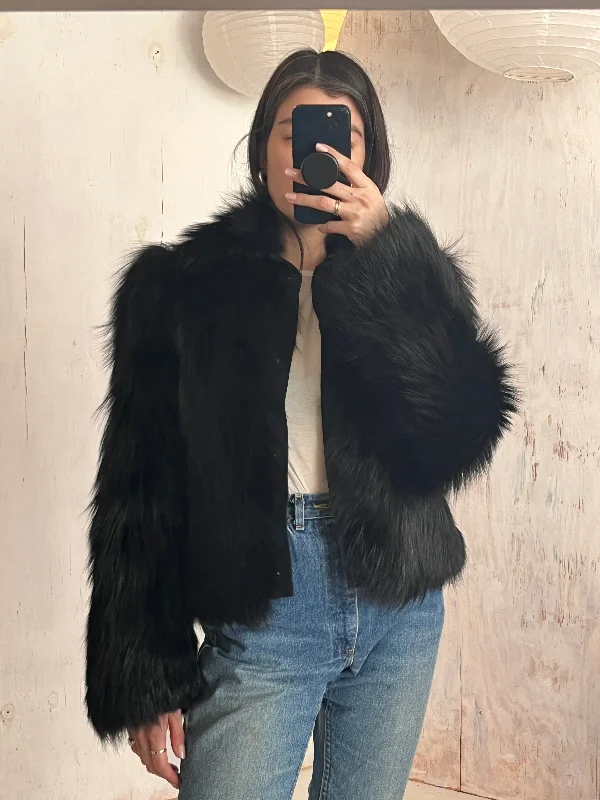 Mega Deal urban casual coatJil Sander Fox Fur Coat
