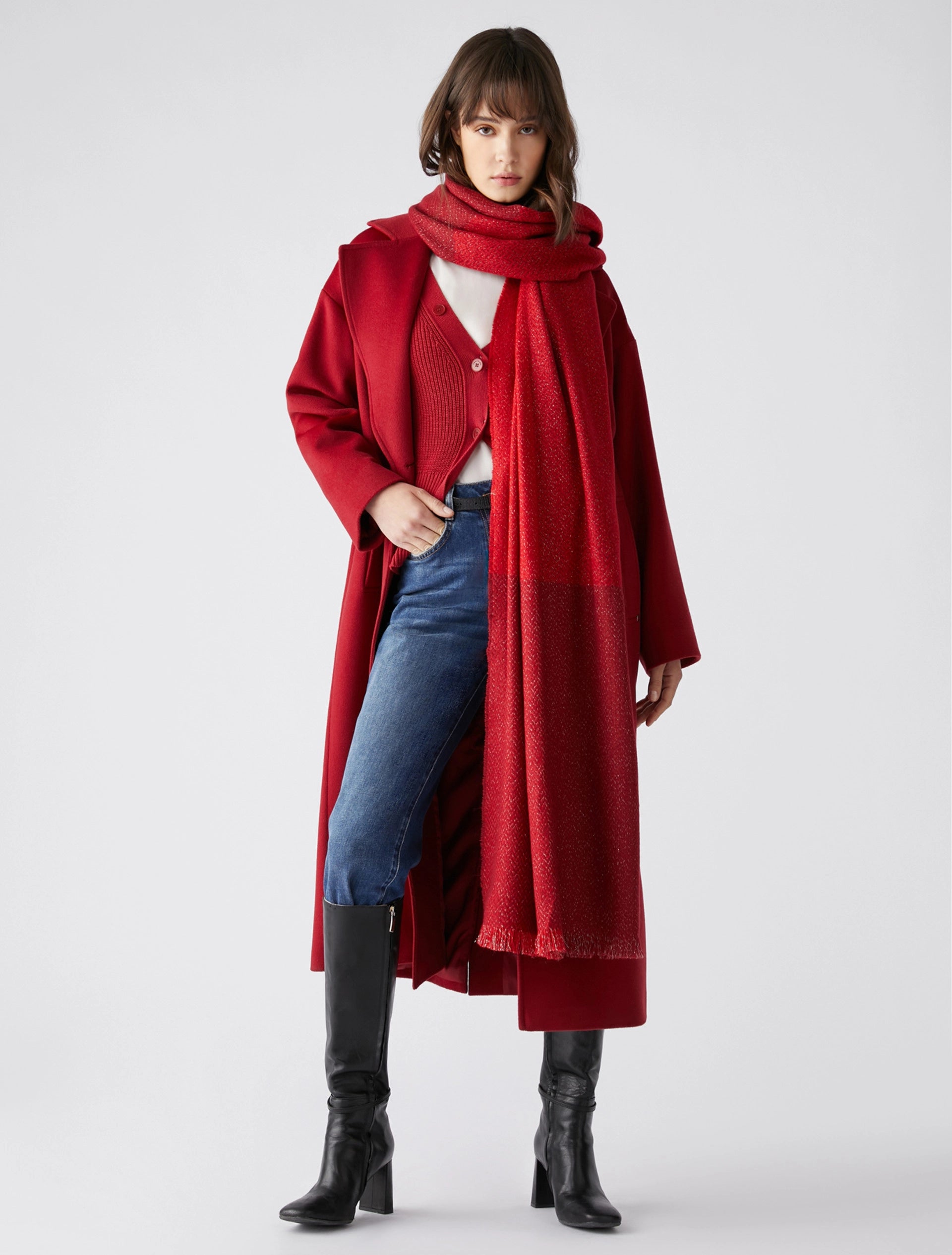 playful dressPENNYBLACK Wool Broadcloth Midi Red Eolo Coat