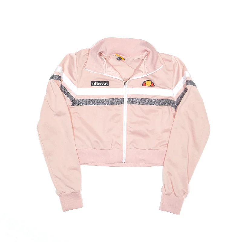 Year-End Sale sporty outerwearELLESSE Cropped Track Jacket Pink Womens UK 6