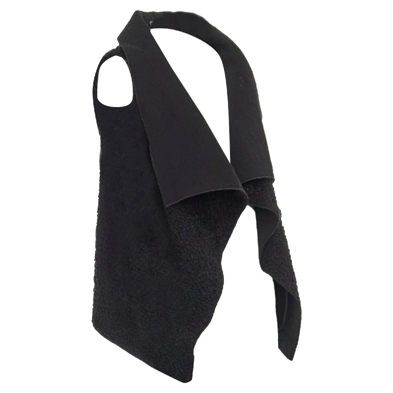 Unbeatable Prices Roland Mouret wool mohair blend draped collar sleeveless vest jacket