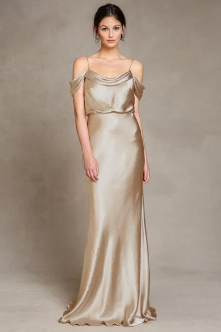 formal dressFloor-Length Spaghetti Sleeveless Satin Bridesmaid Dress With Low-V Back - MK_101562