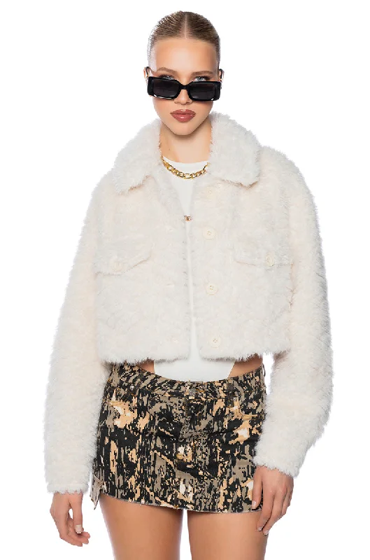 Act Now padded coatNO NONSENSE CROPPED FUR SHACKET