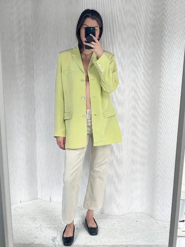 Epic Deals contemporary trench coatMadison Studio Celadon silk oversized blazer