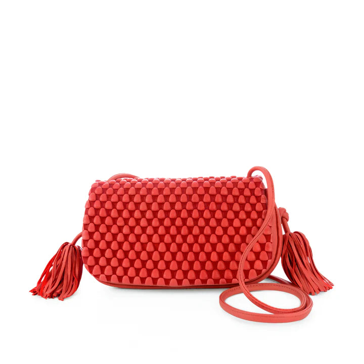 ruffle dressTissa Fontaneda Zou Zou Handbag