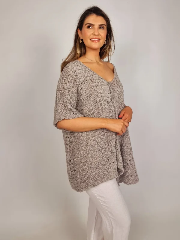 boho-chic dressNaya Vee Neck Square Knit