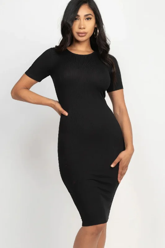 lace-up dressRibbed Bodycon Midi Dress