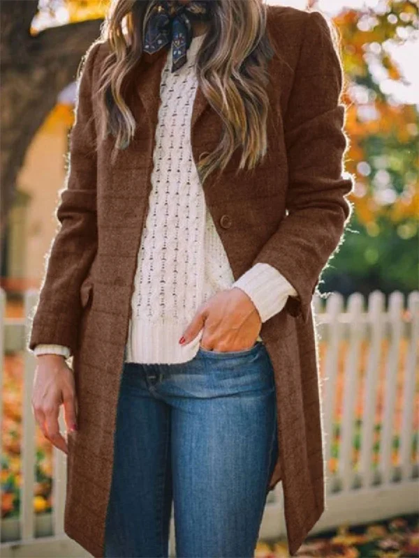 Bonus Savings fashion-forward coatVintage Plaid Slim Wool Woolen Casual Small Blazer