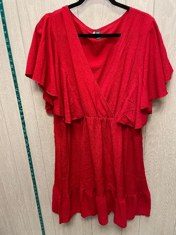 evening dressDress Casual Short By Shein In Red, Size: 3x