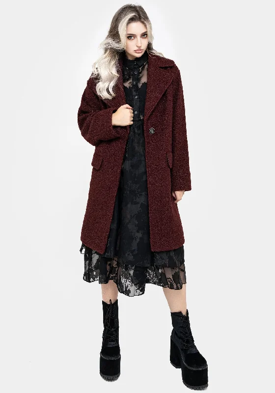 padded puffer coatGorgon Bouclé Oversized Coat - Red