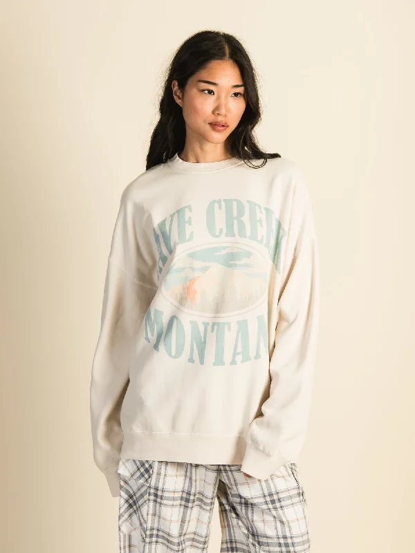 Closeout Sale HARLOW MICHELLE VARSITY CREW SWEATSHIRT - CREAM