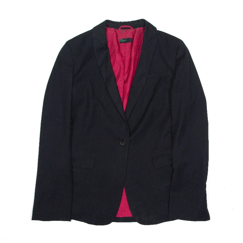 fitted coatBENETTON Blazer Jacket Black Womens M