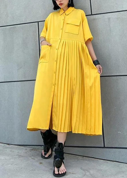 Early Access luxury dressWomen yellow cotton clothes Women lapel Cinched Kaftan summer Dress Early Access luxury dressWomen yellow cotton clothes Women lapel Cinched Kaftan summer Dress