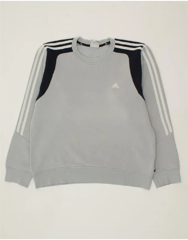 Exclusive Online Offer ADIDAS Mens Sweatshirt Jumper Medium Grey Colourblock Cotton