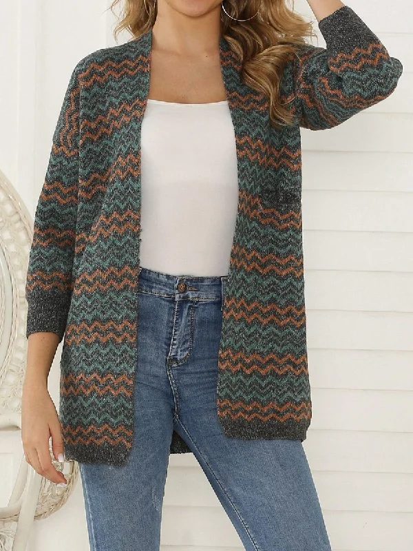 Steals and Deals sleek jacketStriped V-neck Sweaters