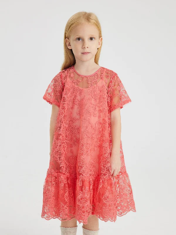 luxury dressJNBY Lace Ruffle Bottom Dress