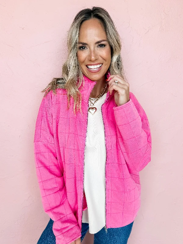 Limited Quantity casual utility jacketAnywhere But Here Quilted Zip Front Jacket