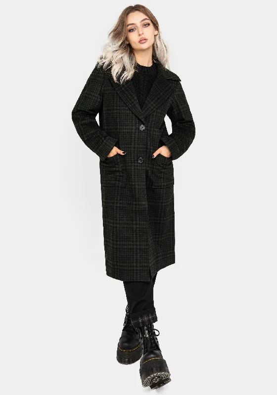 sleek jacketJackdaw Check Wool Blend Duster Coat