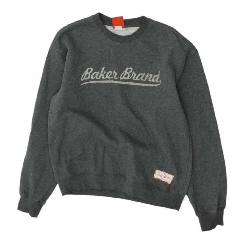 Factory Direct Sale Baker Brand Mens Grey Crew Neck Sweatshirt | Vintage Streetwear Jumper Sweater