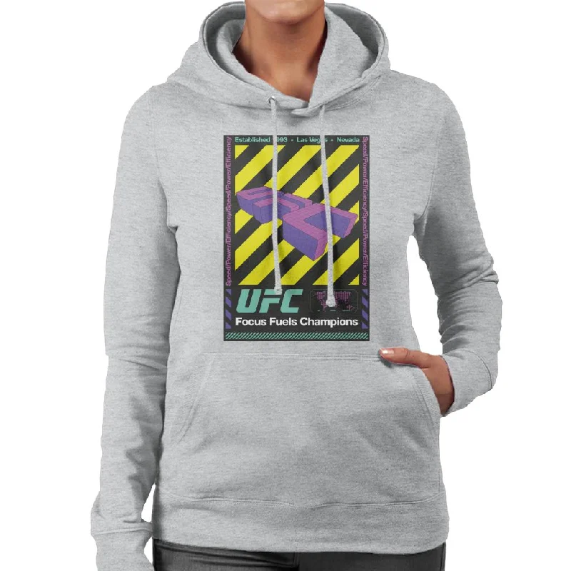 Midnight Madness urban street hoodieUFC Focus Fuels Champions Poster Women's Hooded Sweatshirt