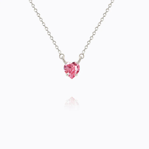 stylish party dressCaroline Svedbom Valentina Heart Necklace Rhodium - Rose