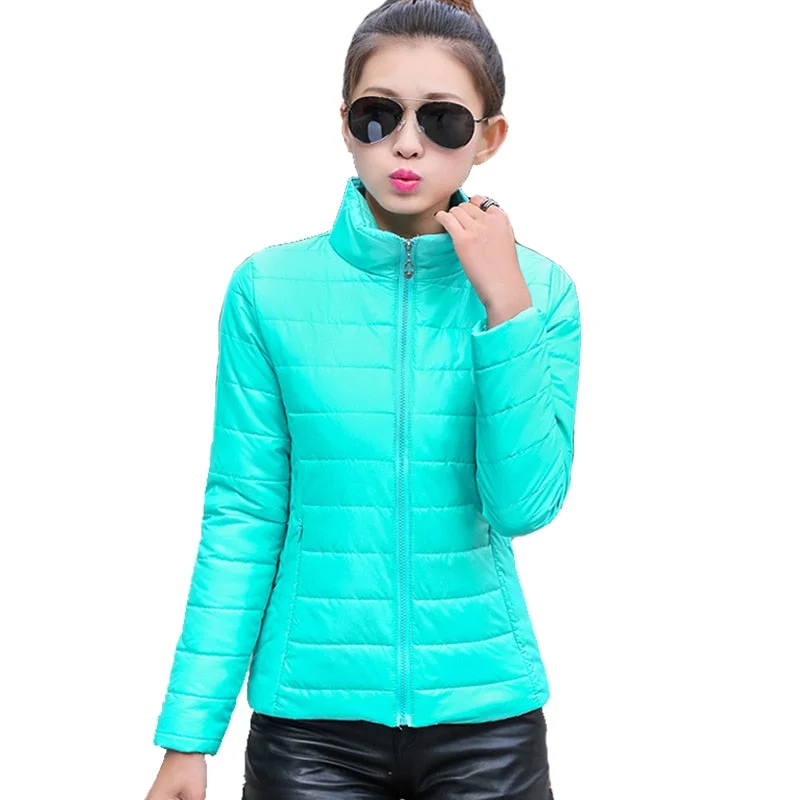 long coat2018 women winter jacket ultra light candy color spring coat female short parka cotton outerwear jaqueta feminina