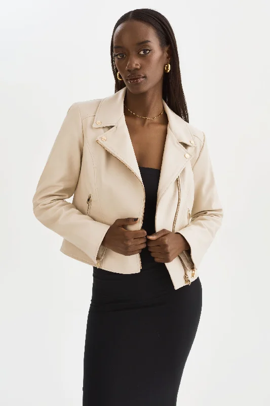 modern outerwearKELSEY GOLD | Leather Biker Jacket