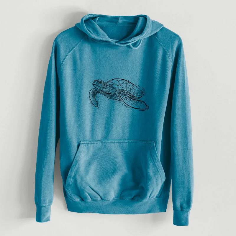 trendy gym wear hoodieHawksbill Sea Turtle - Eretmochelys imbricata  - Mid-Weight Unisex Vintage 100% Cotton Hoodie