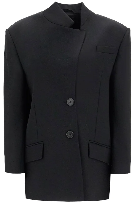 The Attico Women's Asymmetric Wool Blazer For