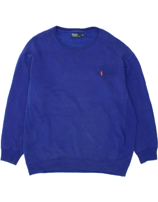 Closeout Sale POLO RALPH LAUREN Mens Sweatshirt Jumper 2XL Blue Cotton