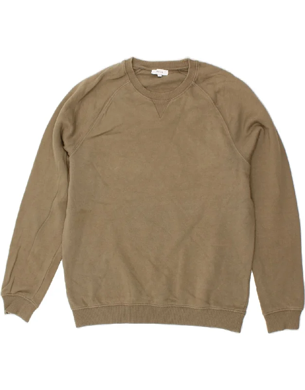 Blowout Deals REISS Mens Sweatshirt Jumper Large Khaki Cotton
