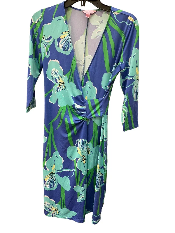 Members Only A-line dressBlue Green Dress Designer Lilly Pulitzer, Size S