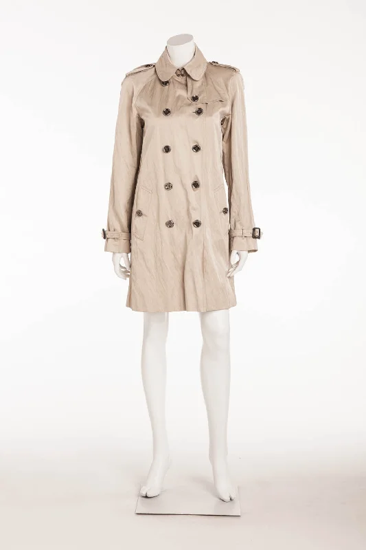 slim fit coatBurberry - Beige Button Up Coat - US 8