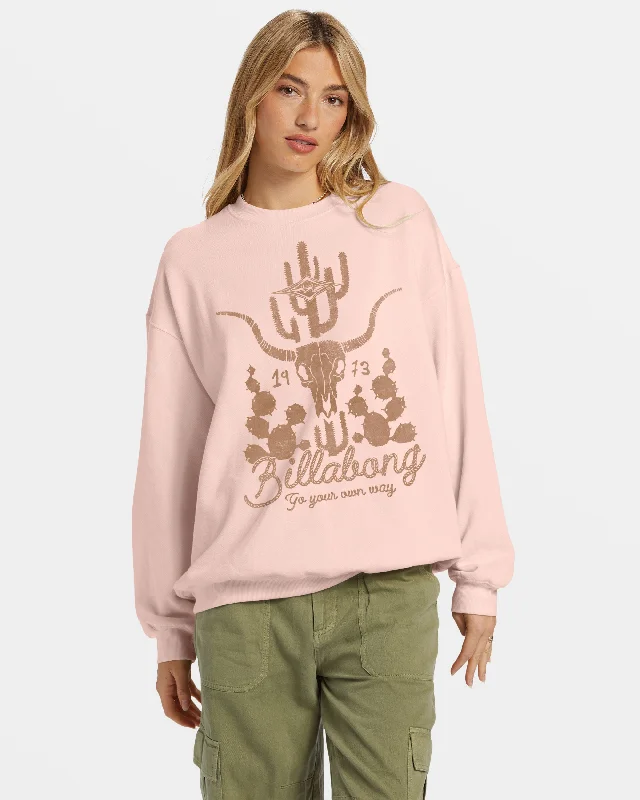 Deal Alert Ride In Oversized Crewneck Sweatshirt - Feelin Peachy