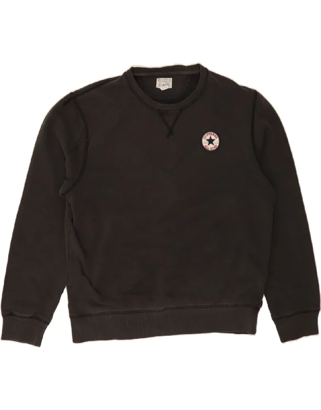 Blowout Sale CONVERSE Mens Chuck Taylor Sweatshirt Jumper Large Black