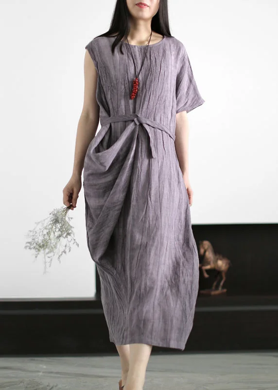 Shop and Save casual summer dressClassy Grey Purple Wrinkled Tie Waist Asymmetrical Linen Dress Summer Shop and Save casual summer dressClassy Grey Purple Wrinkled Tie Waist Asymmetrical Linen Dress Summer
