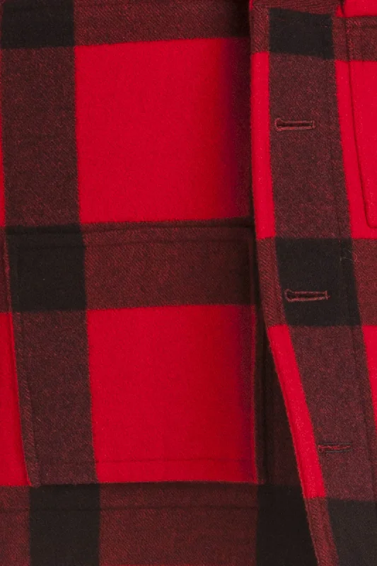 fitted trench coatRalph Lauren - Red & Black Plaid Cashmere Coat - US 4