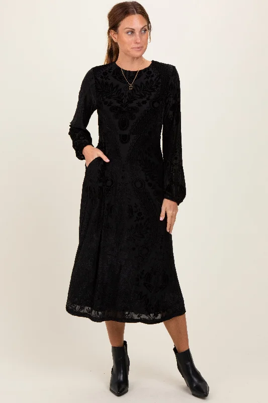Savings Bonanza mini dressBlack Velvet Damask Midi Dress