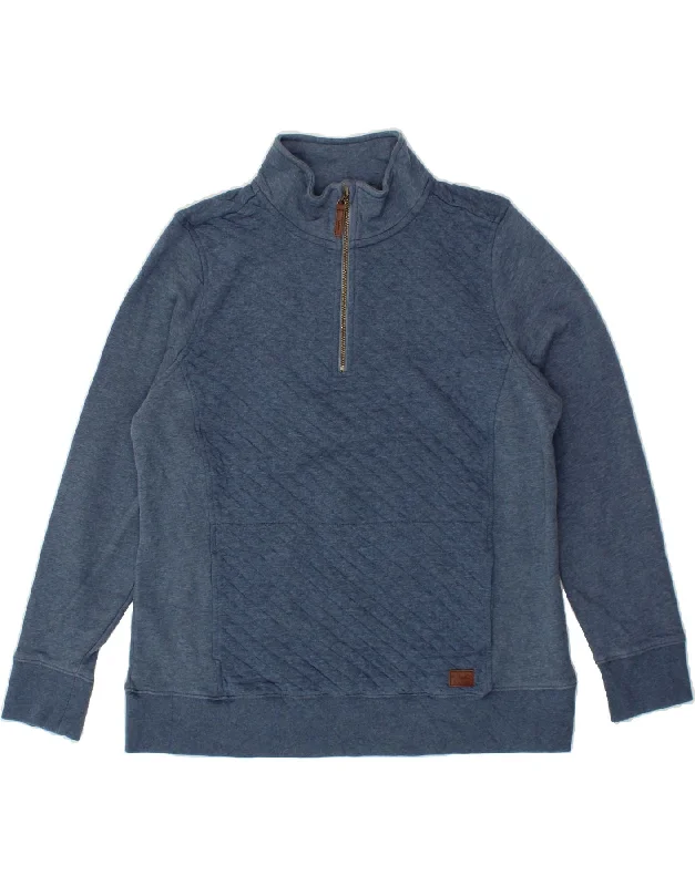 Deep Discounts L.L.BEAN Womens Zip Neck Sweatshirt Jumper UK 18 XL Blue Cotton