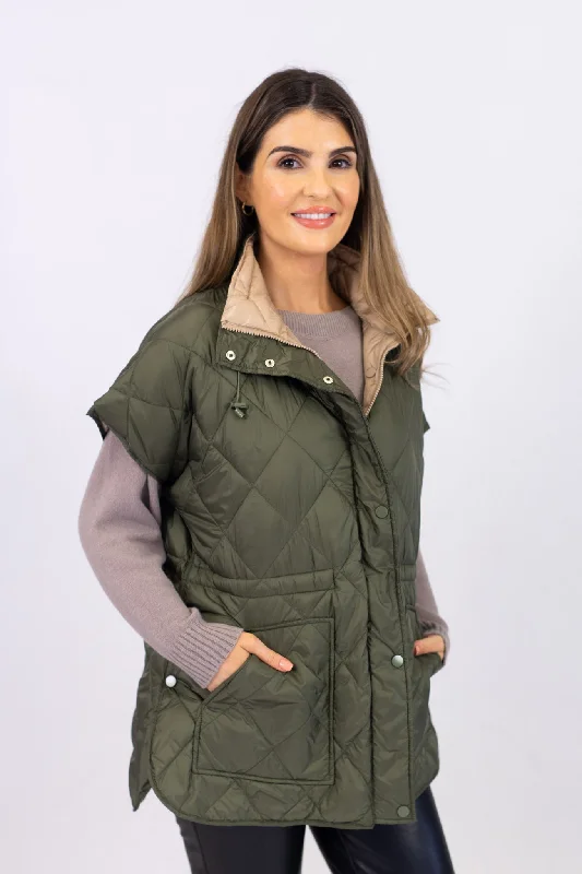 romantic dressMd'M Dark Ceder Reversible Sleeveless Parka