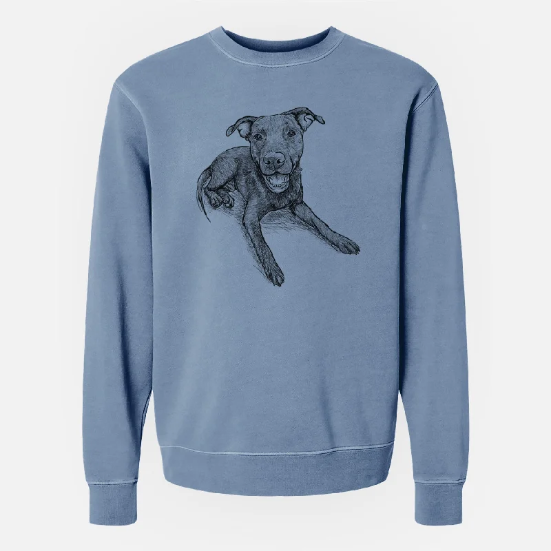 Unmissable Offer functional sports hoodieDoodled Forrest the Mixed Breed - Unisex Pigment Dyed Crew Sweatshirt