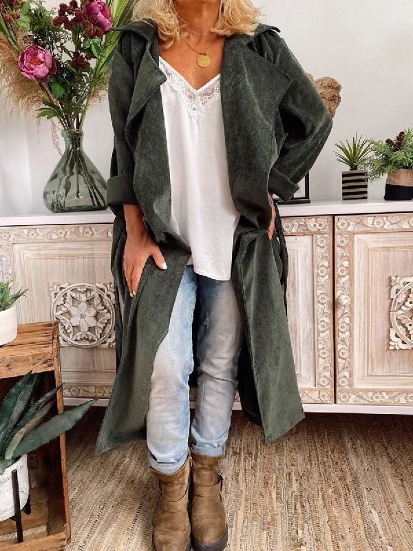 Unbeatable Prices fitted coatAutumn and Winter Lapel Long Trench Coat