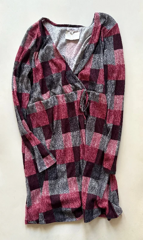 Great Deals modern dressDress Casual Midi By Stitch & Pine In Plaid Pattern, Size: L