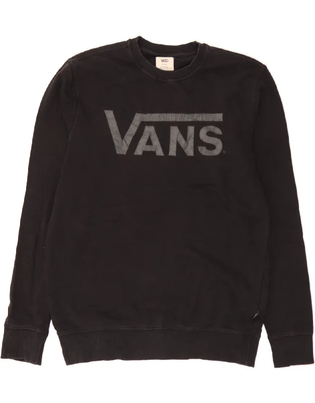 Clearance Sale VANS Mens Graphic Sweatshirt Jumper Medium Black Cotton