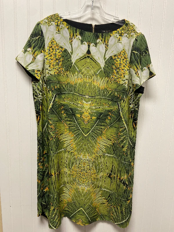 Friends and Family Sale minimalistic dressBlack & Green Dress Designer Ted Baker, Size Xl