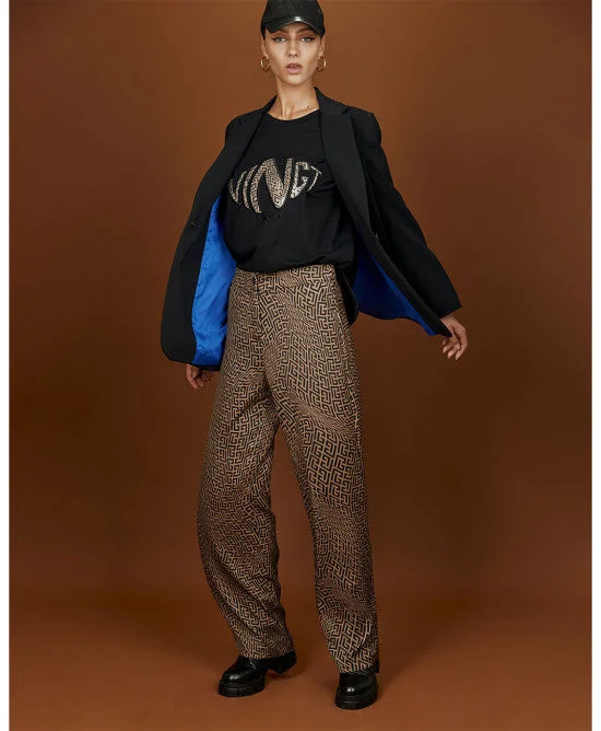 textured dressAccess Wide Leg Geometric Print Trousers