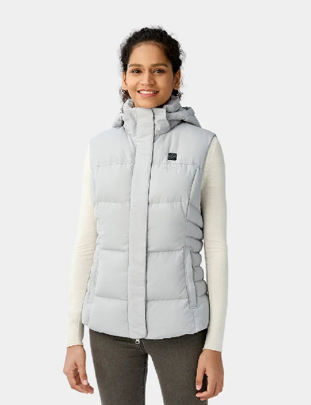 comfy hoodieWomen's Heated Down Vest - Light Gray