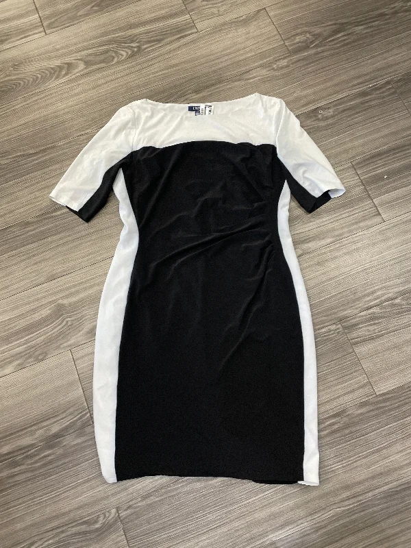 Deep Discounts stylish party dressDress Casual Midi By Chaps In Black & White, Size: Xl
